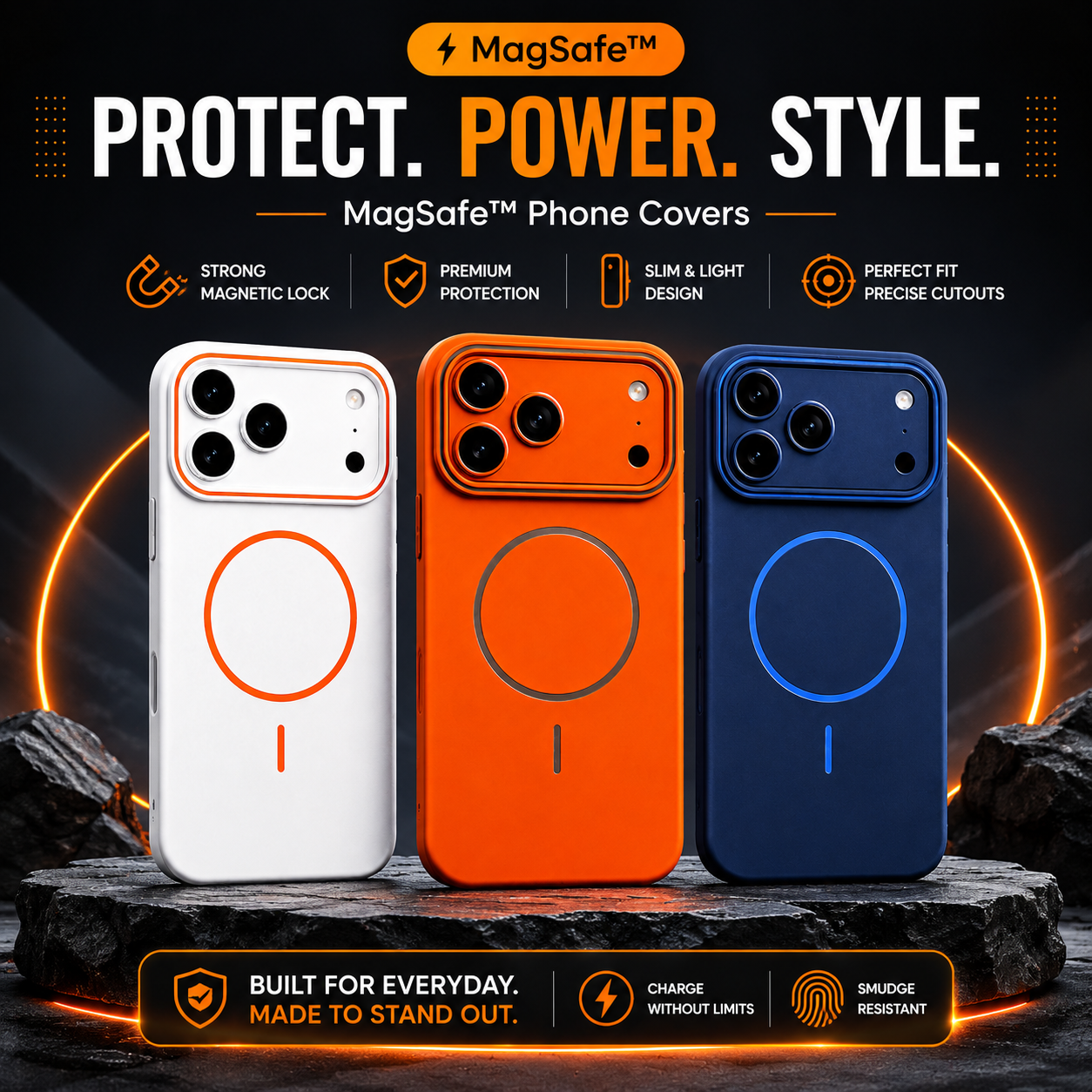 Magnetic Silicone Armour Case Compatible with iPhone