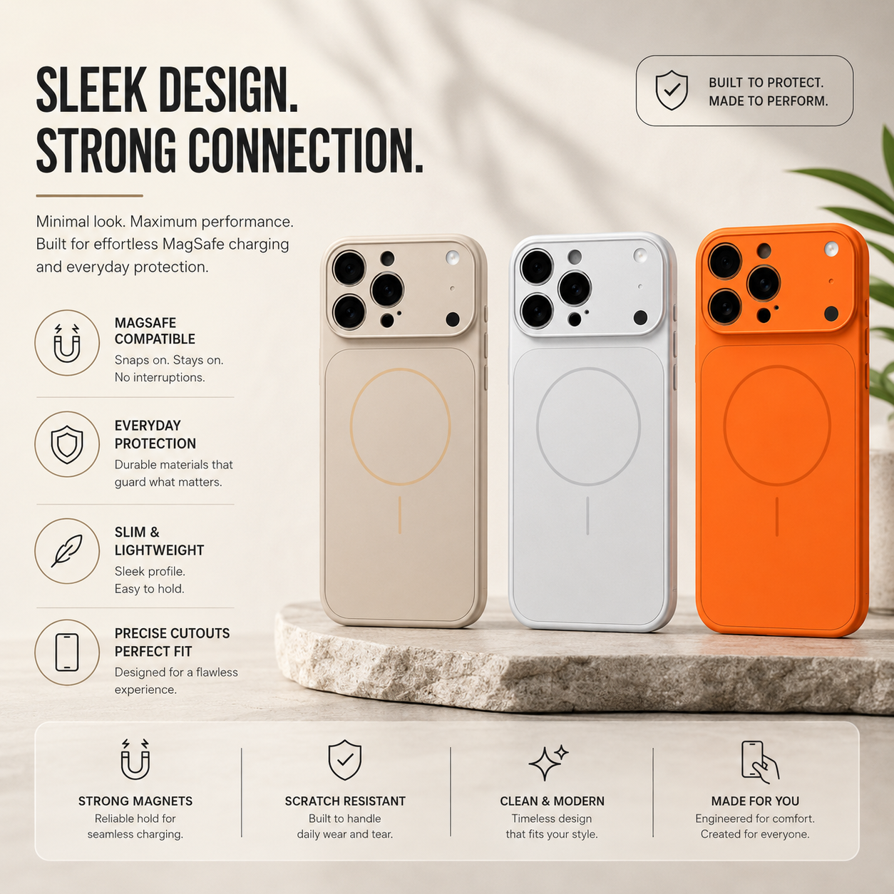Minimal Magnetic Phone Case Compatible with iPhone