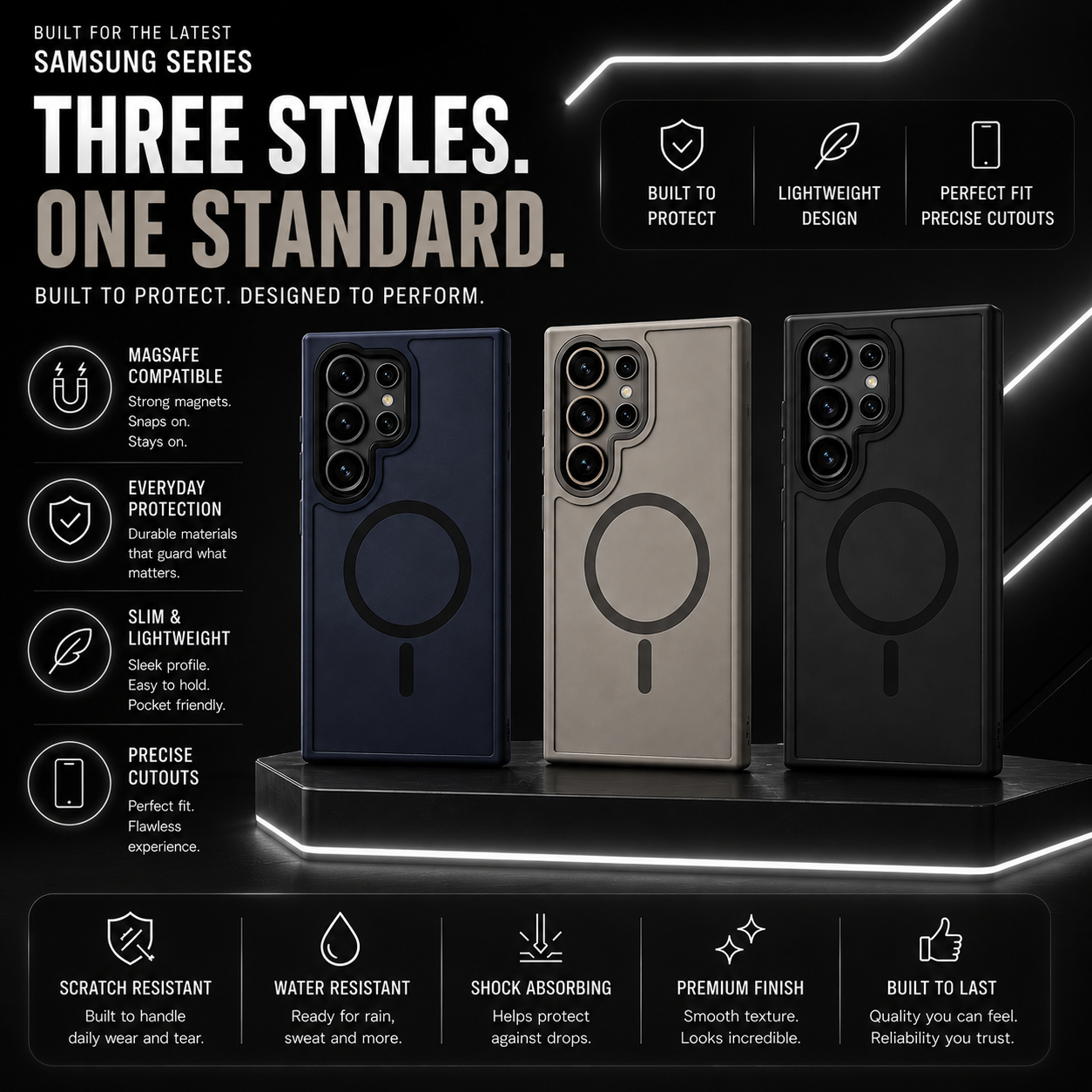 Magnetic Armour Case Compatible with Samsung