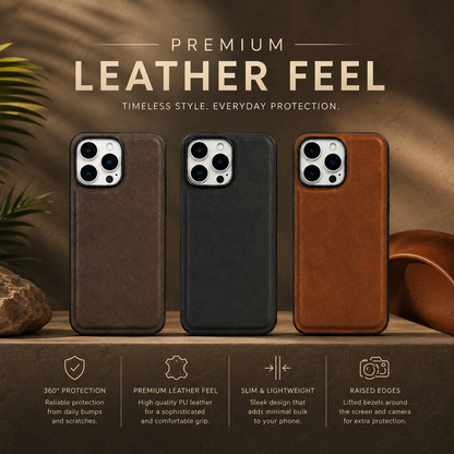 Vintage Leather Case Compatible with iPhone