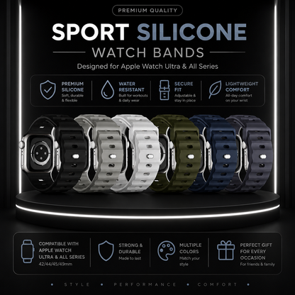 Sport Silicone Band Compatible with Apple Watch